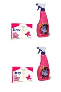 Uzay Leke Çıkarıcı Sprey 500 ml 2 Li Ve Leke Çıkartıcı Mendil 12 Li 2 Adet Set