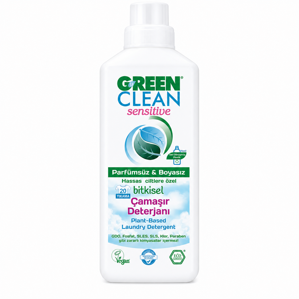 U Green Clean Sensitive Sıvı Çamaşır Deterjanı 1 L