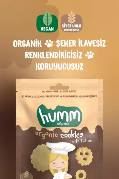Humm Organik Vegan Tahinli Ve Pekmezli Kurabiye - 55g ürün görseli