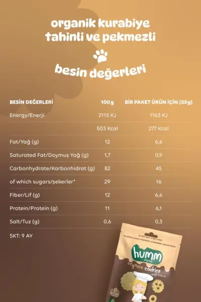 Humm Organik Vegan Tahinli Ve Pekmezli Kurabiye - 55g kullanım görseli