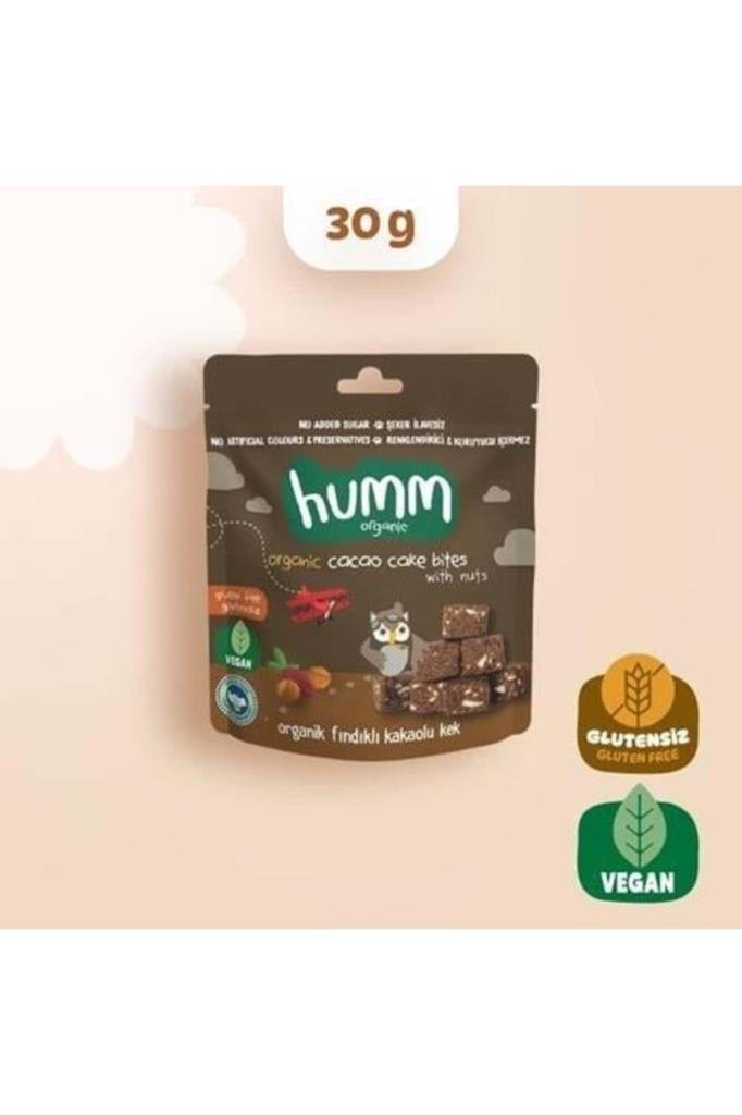 Humm Organik Glutensiz Vegan Kakaolu ve Fındıklı Kek 30gr