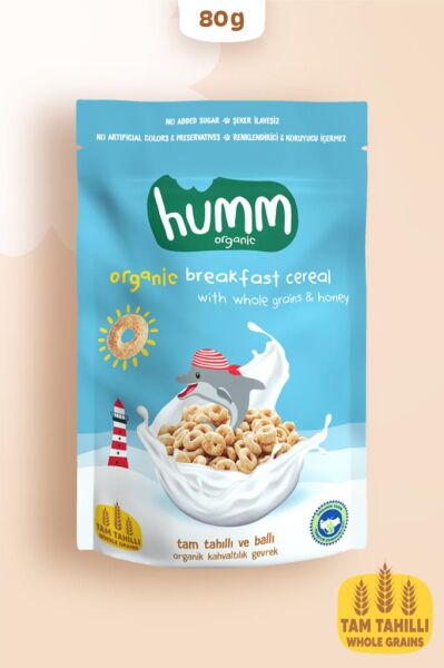 Humm Organik Tam Tahıllı Ve Ballı Kahvaltılık Gevrek - 80g