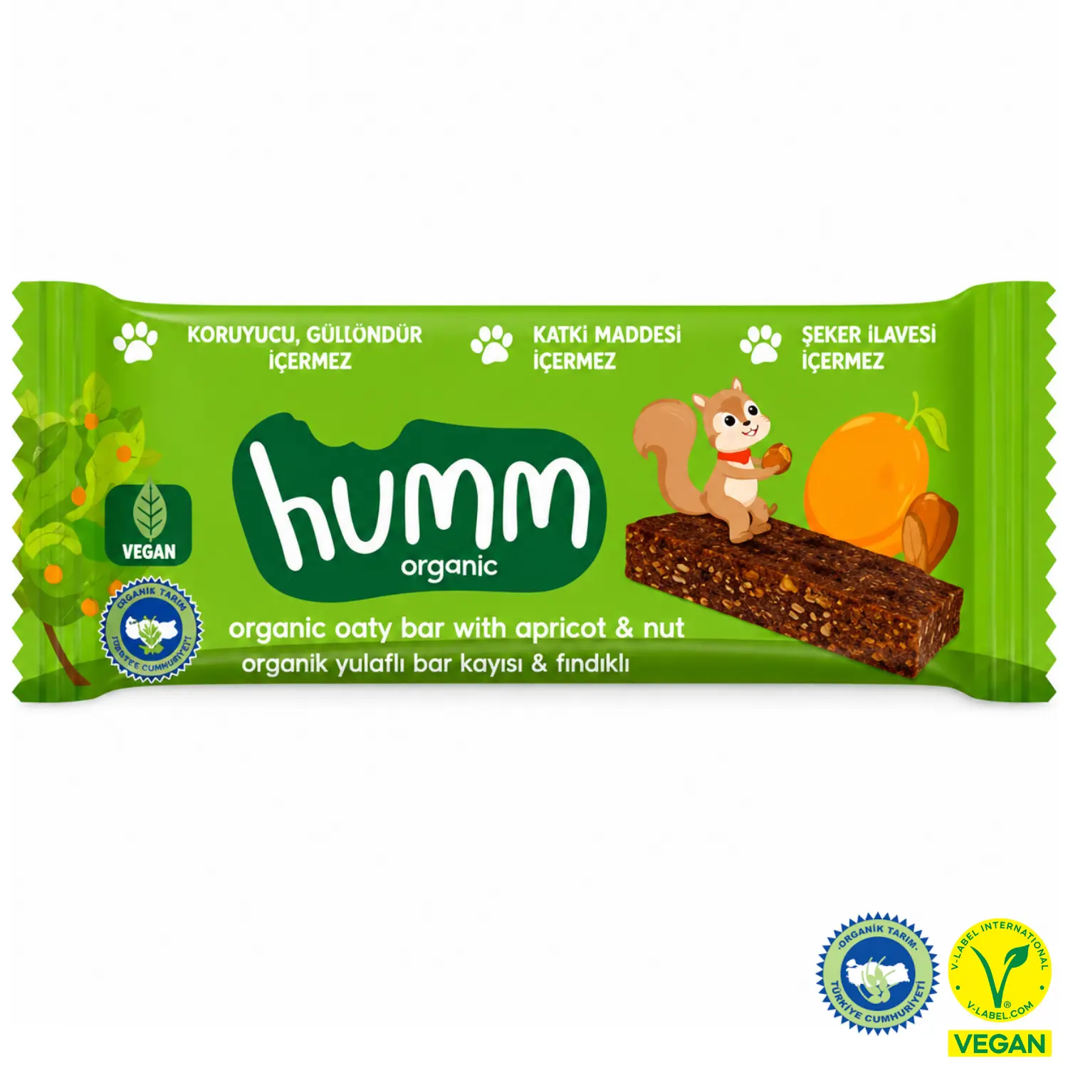Organik Vegan Kayısılı Ve Fındıklı Yulaf Bar - 27g