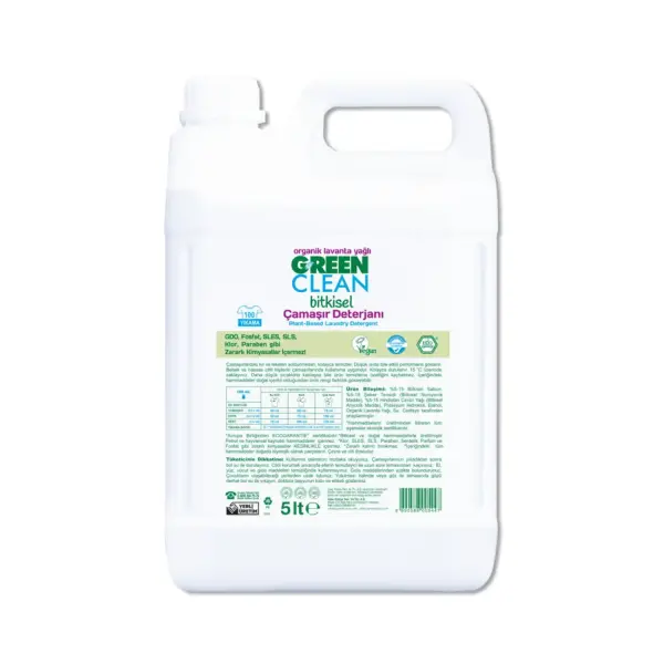 U Green Clean Bitkisel Sıvı Çamaşır Deterjanı Lavanta 5 L