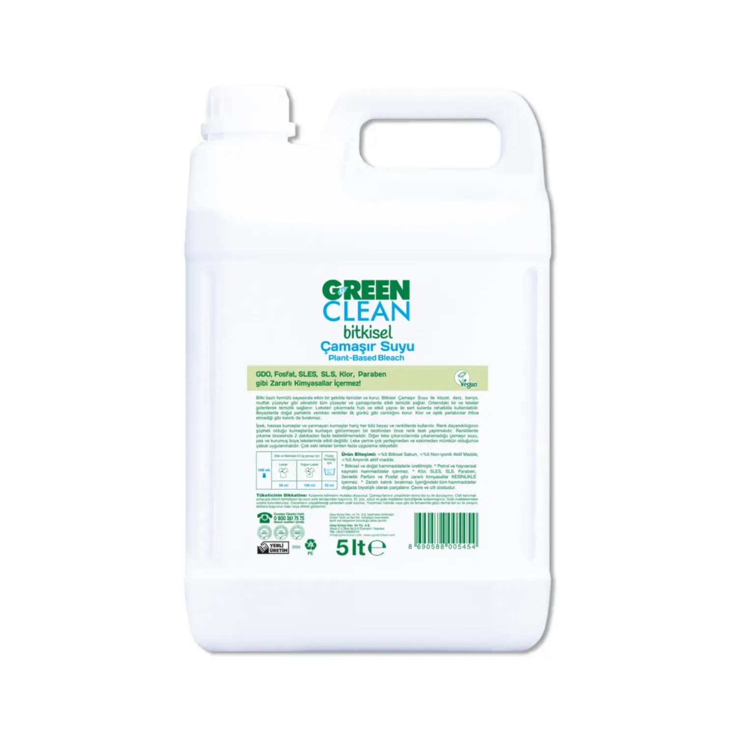 U Green Clean Çamaşır Suyu 5 LT