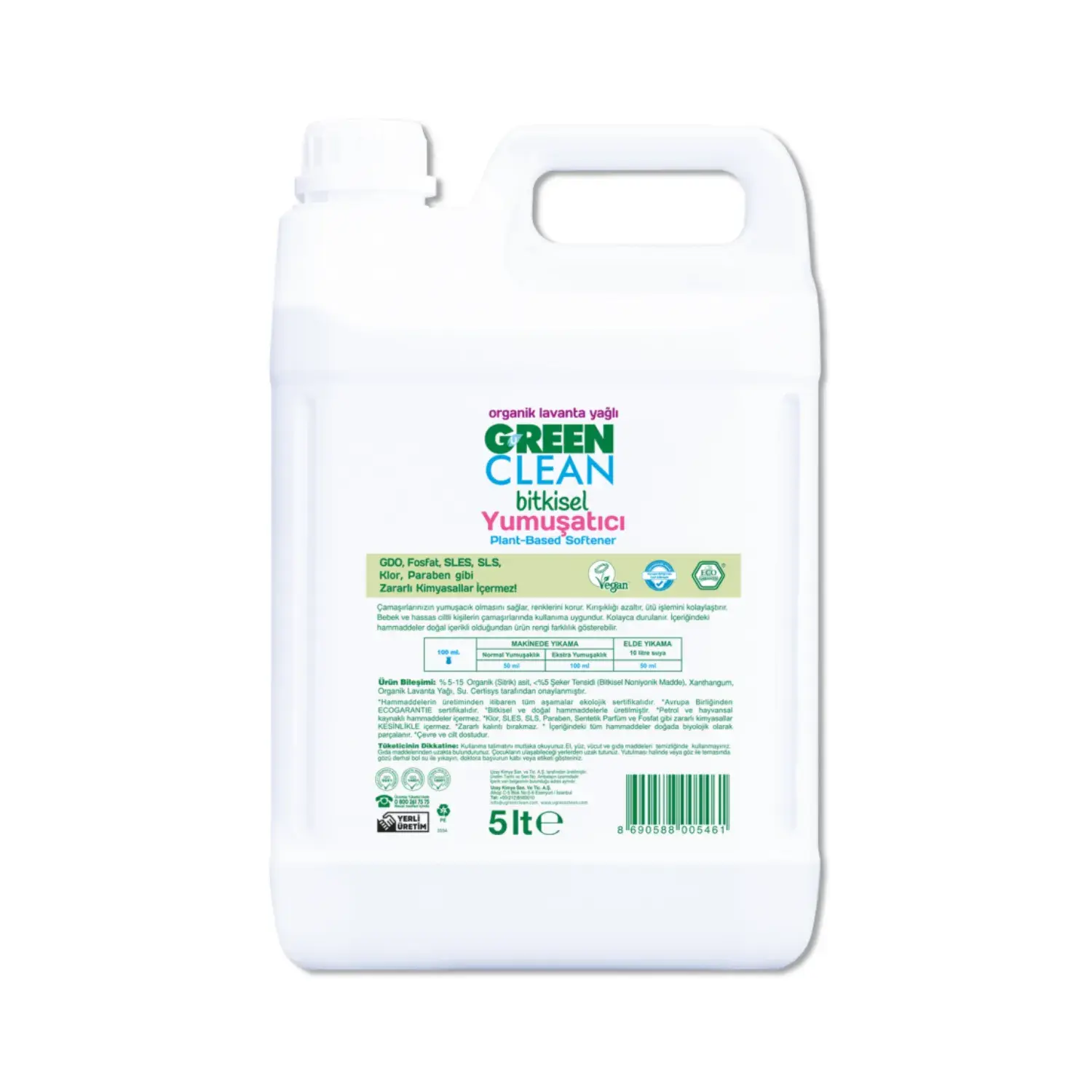 U Green Clean Bitkisel Çamaşır Yumuşatıcı Lavanta 5 L