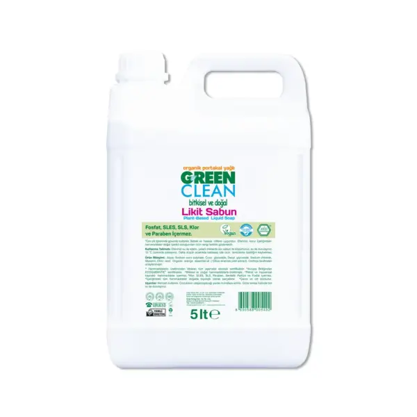 U Green Clean Bitkisel Likit Sabun Organik Portakal Yağlı 5 L