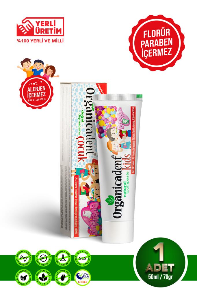 Organicadent Unisex Çocuk Doğal Diş Macunu Florürsüz 50 ml