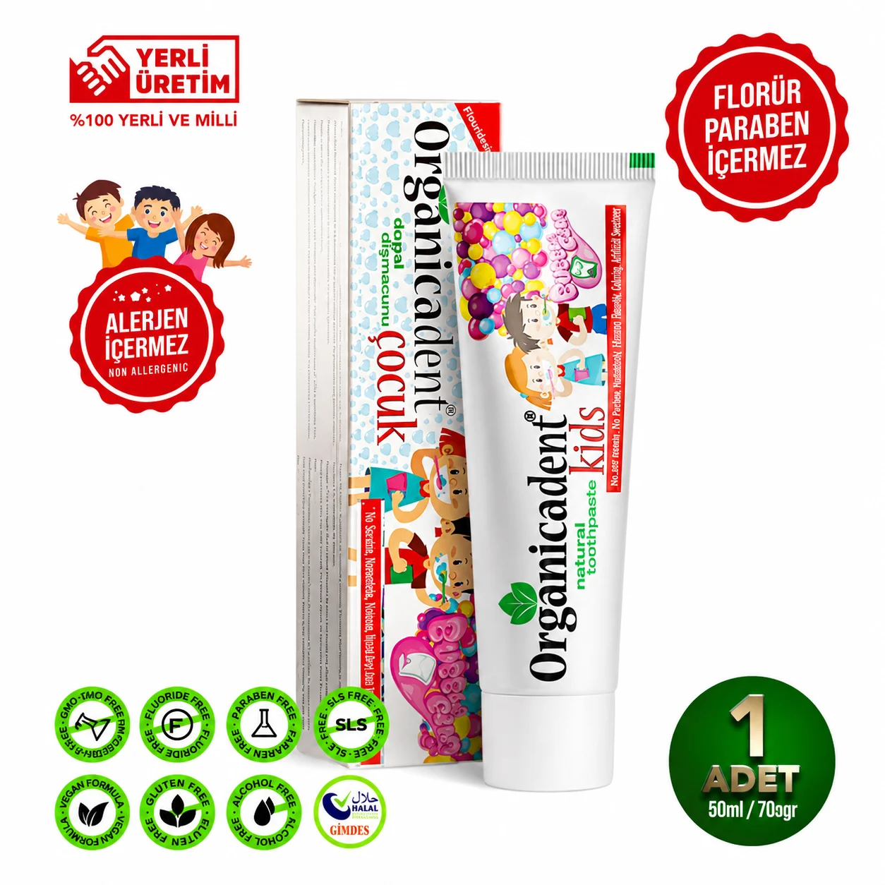 Unisex Çocuk Doğal 50 Ml  Diş Macunu Florürsüz