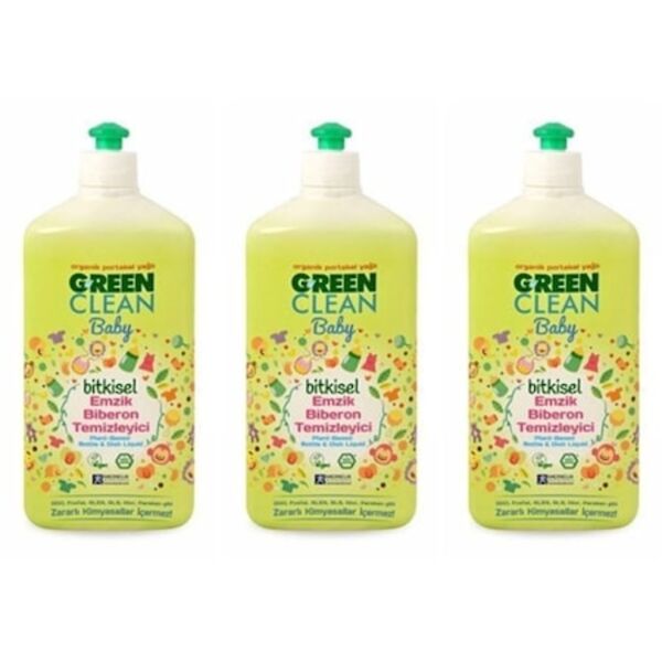 U Green Clean Baby Bitkisel  Biberon Emzik Temizleyici 3 x 500 ml