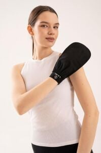 Lajel Premium Siyah 3'lü Kese Seti, Peeling Eldiveni, Yüz Kesesi Floş Ipek Normal,orta,hassas Ciltler