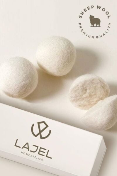 Lajel 6 Adet %100 Organik El Yapımı Keçe Yün Çamaşır Kurutma Topu