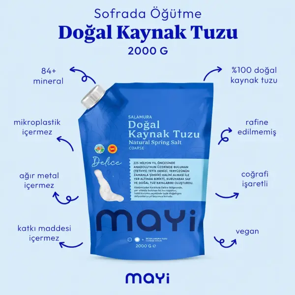 Mayi Tuz Doğal Salamura (Sofrada Öğütme) Tuzu 2 Kg ürün görseli