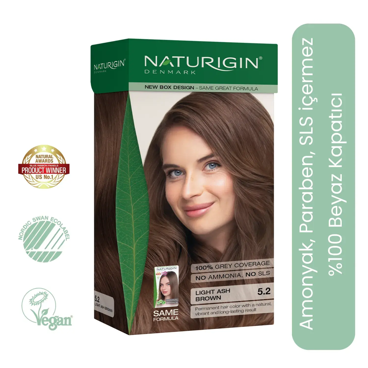 Naturigin Doğal Saç Boyası Açık Küllü Kahve 5.2