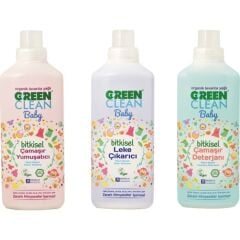 U Green Clean Baby Çamaşır Deterjanı Yumuşatıcı Leke Çıkarıcı Seti