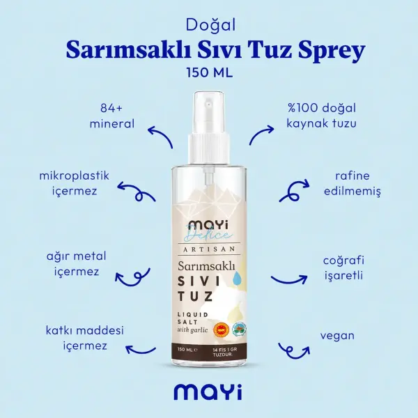 Mayi Tuz Mayi Artisan Sarımsaklı Sıvı Tuz 150 Ml ürün görseli
