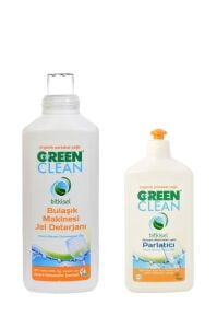 U Green Clean Bitkisel Bulaşık Makinesi Jel Deterjanı + Organik Parlatıcı Set