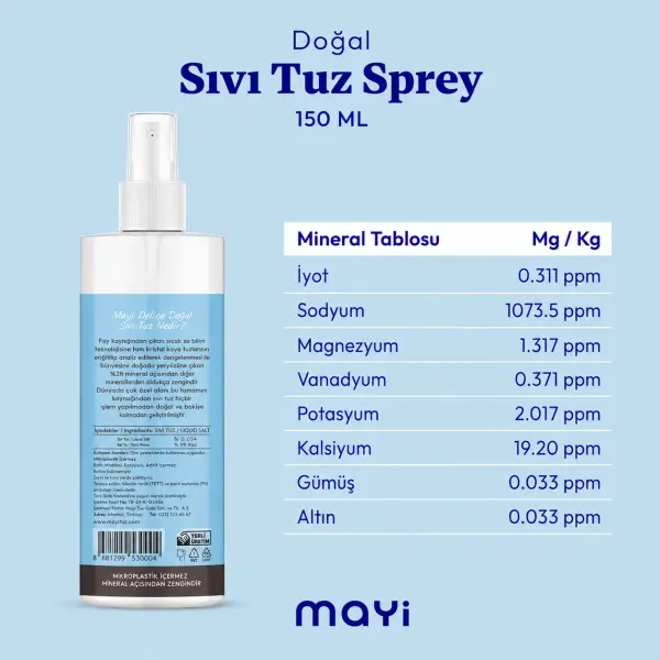 Mayi Sıvı Sprey Tuz 150 Ml ambalaj görseli