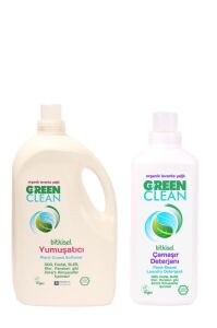 U Green Clean Çamaşır Deterjanı 1000 ml ve Yumuşatıcı 2,75 lt Set