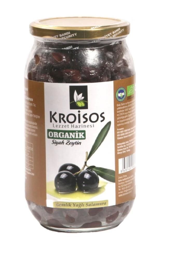Kroisos Organik Siyah Zeytin (Gemlik Yağlı Salamura) 700 GR