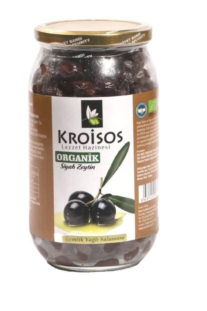 Kroisos Organik Siyah Zeytin (Gemlik Yağlı Salamura) 700 GR