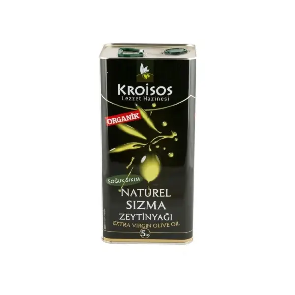 Kroisos Soğuk Sıkım Organik Naturel Sızma Zeytinyağı 5 LT