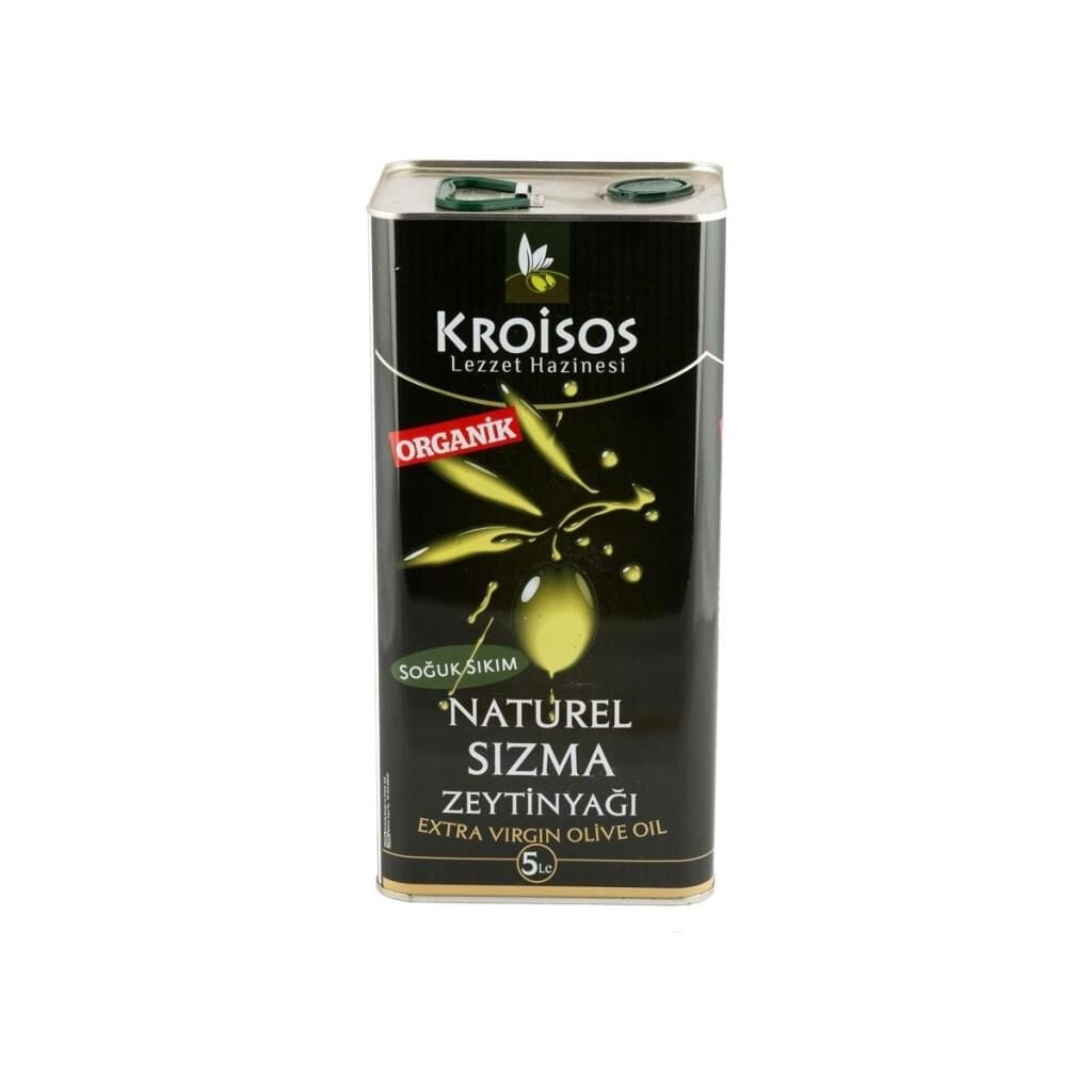 Kroisos Soğuk Sıkım Organik Naturel Sızma Zeytinyağı 5 LT
