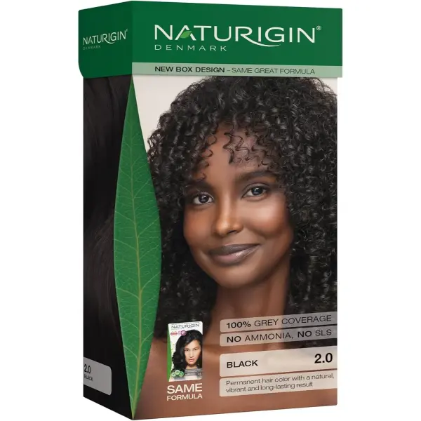 Naturigin 2.0 Siyah kalıcı saç boyası kutusunun ön yüzü