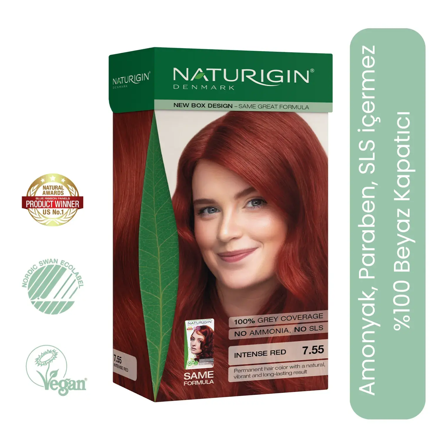 Naturigin Doğal Saç Boyası Yoğun Kızıl 7.55