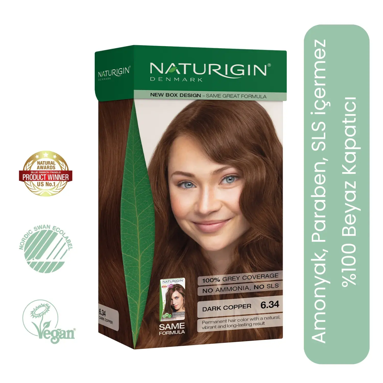 Naturigin Doğal Saç Boyası Koyu Bakır 6.34