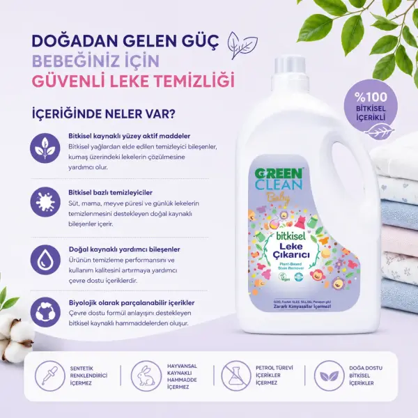 U Green Clean Baby Bitkisel Leke Çıkarıcı 2,75 L ürün görseli
