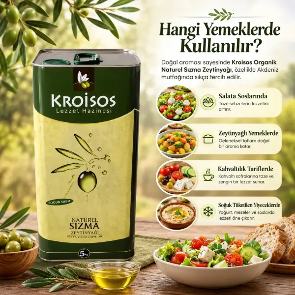 Kroisos Naturel Sızma Zeytinyağı 5 LT ambalaj görseli