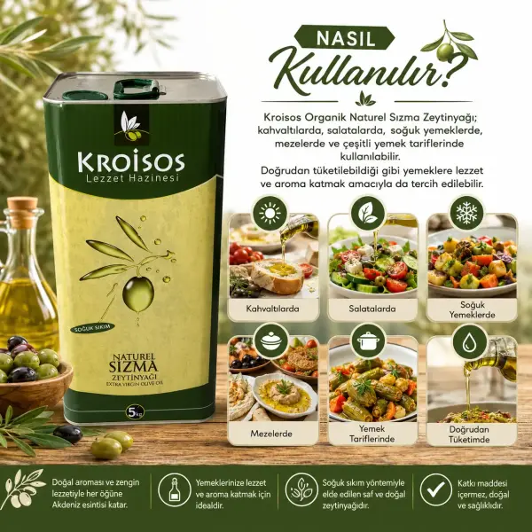 Kroisos Naturel Sızma Zeytinyağı 5 LT ürün görseli