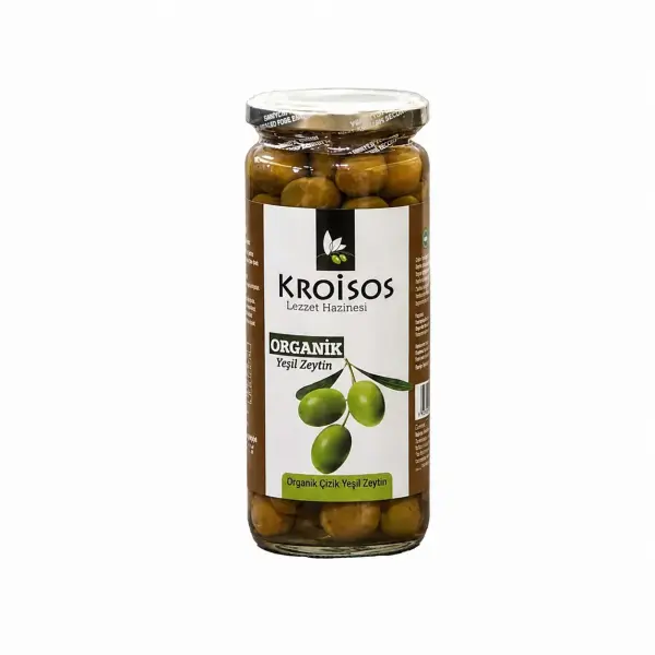 Kroisos Organik Çizik Yeşil Zeytin 300 gr