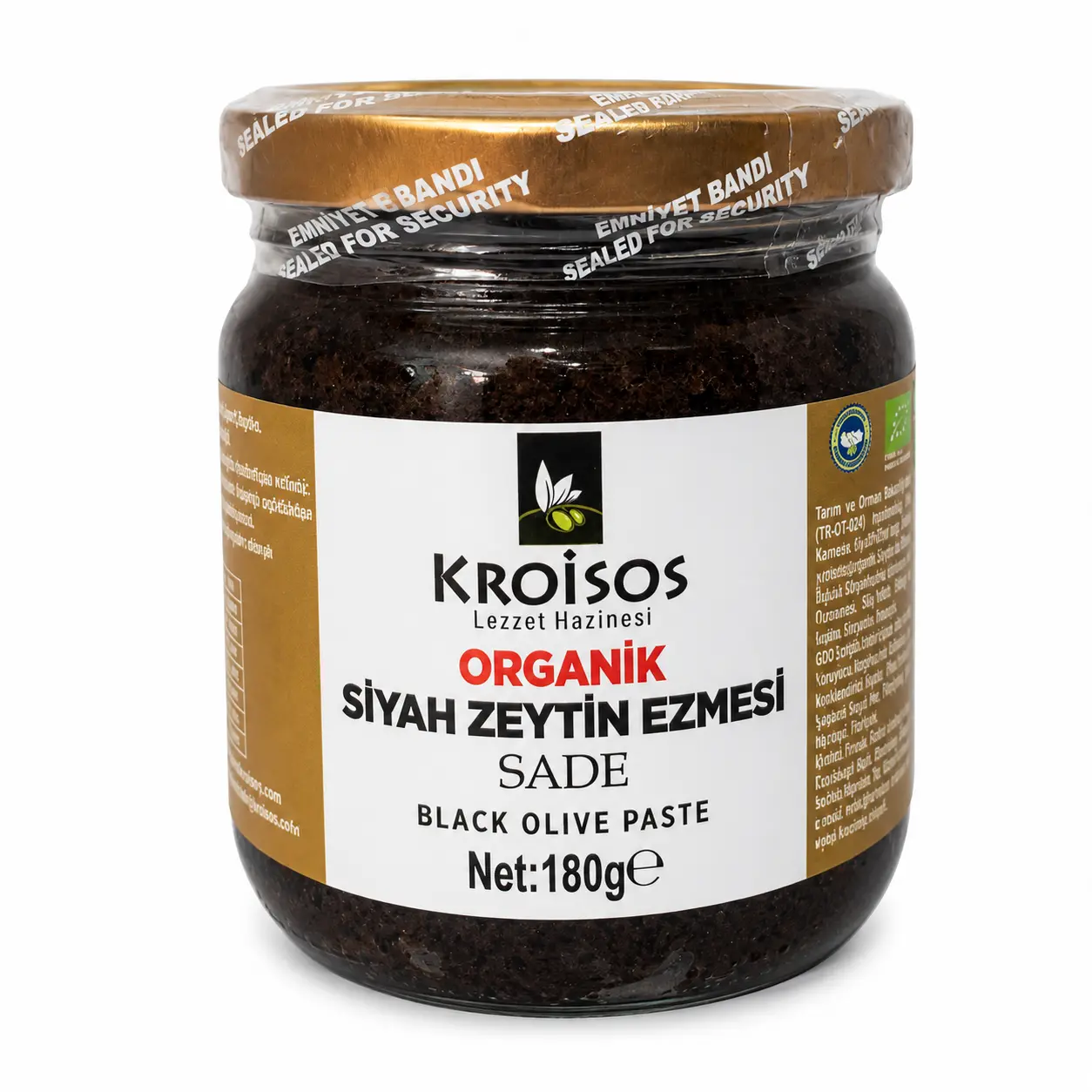 Kroisos Organik Siyah Zeytin Ezmesi 180 GR
