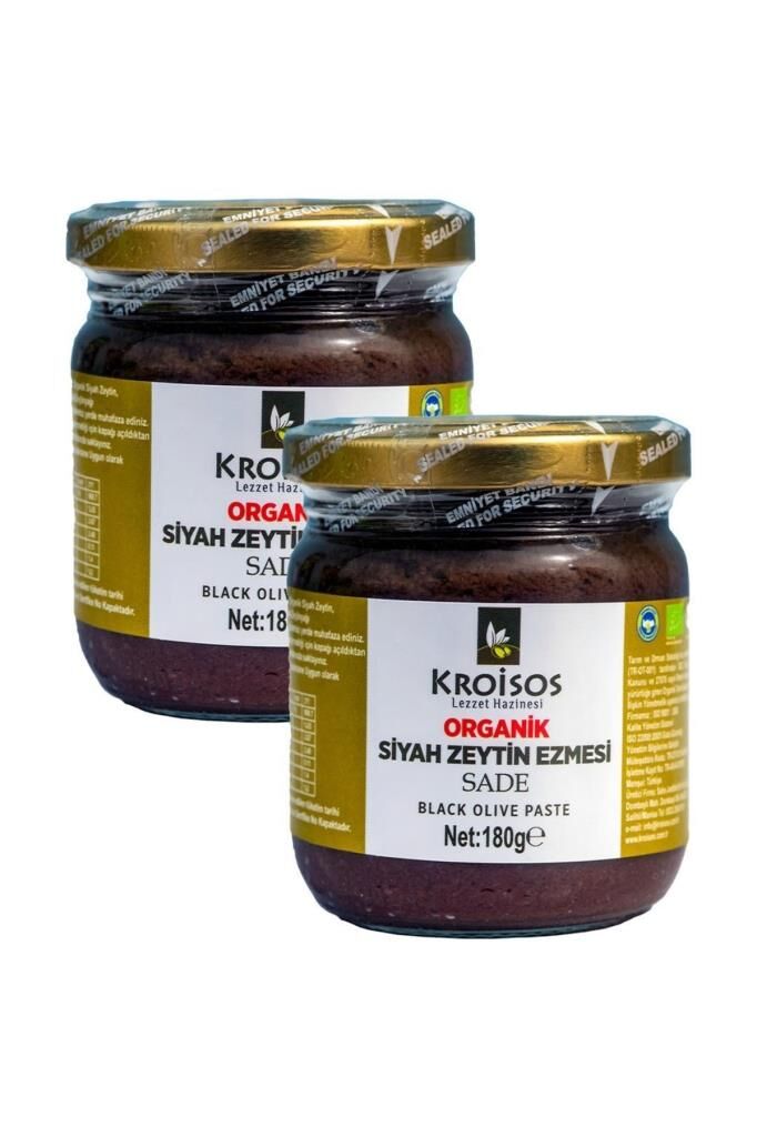 Kroisos Organik Siyah Zeytin Ezmesi 180 GR x 2 Adet