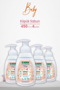 U Green Clean Baby Köpük Sabun Portakal Yağlı 450 ml x 4 Adet