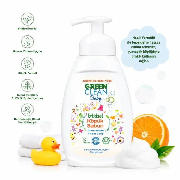 U Green Clean Bitkisel Köpük Sabun 450 ml ambalaj görseli