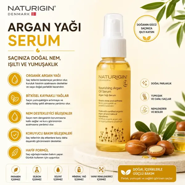 Naturigin Argan Yağlı Nemlendirici Saç Serumu 75 ml ürün görseli