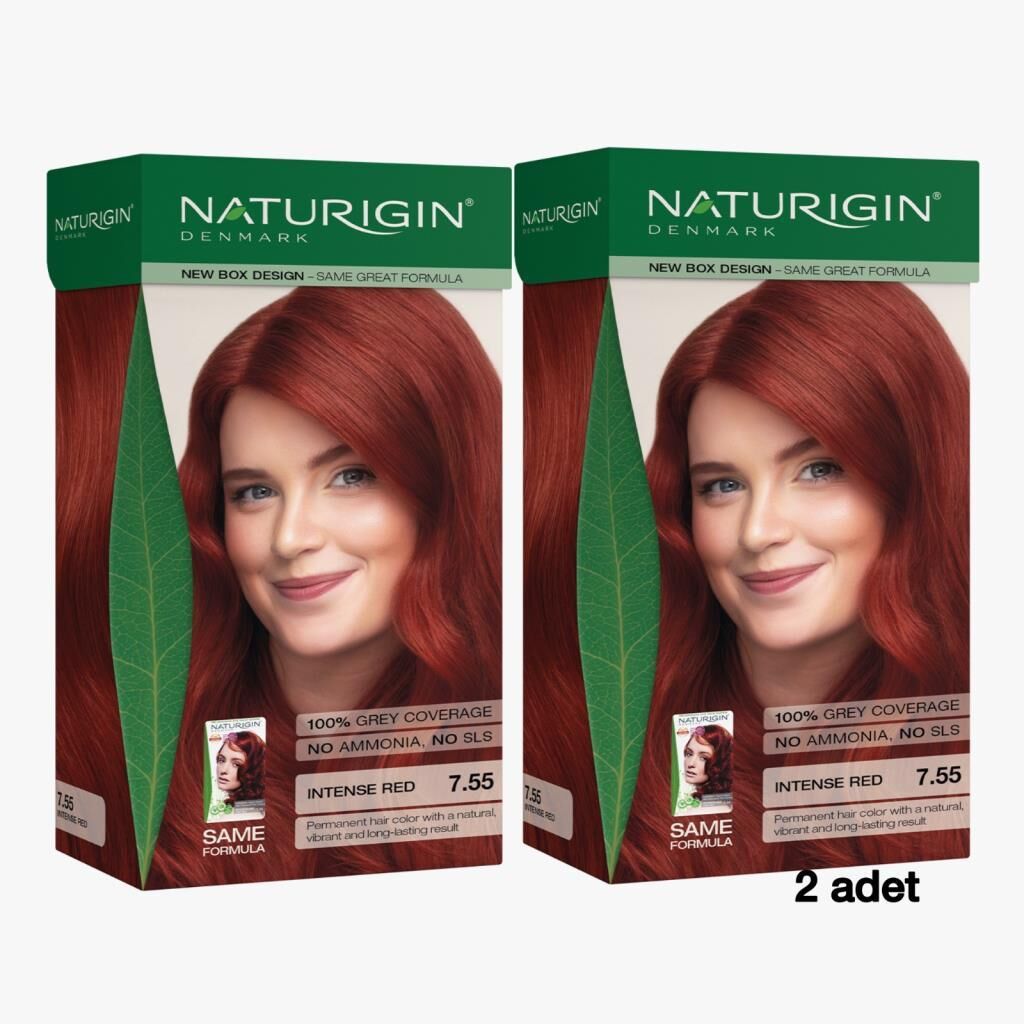 Naturigin Saç Boyası 7.55 Yoğun Kızıl 2 Adet