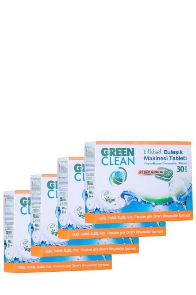 U Green Clean Bitkisel Bulaşık Makinesi Tableti 30' Lu 4'lü Set