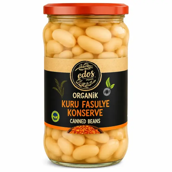 Edos Organik Kuru Fasulye Konserve 580 Gr