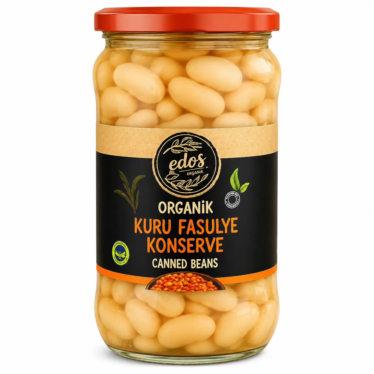 Edos Organik Kuru Fasulye Konserve 580 Gr
