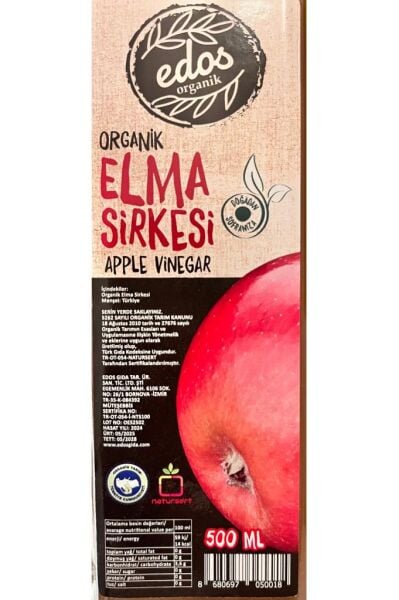 Edos Organik Elma Sirkesi 500 Ml