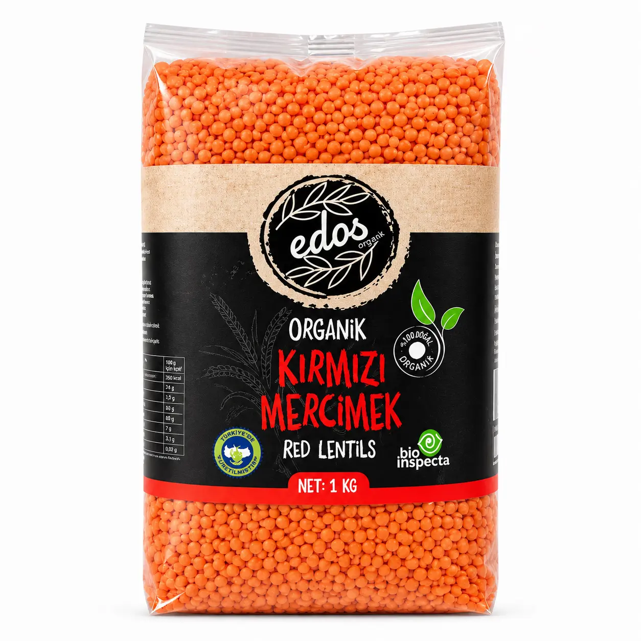 Edos Organik Kırmızı Mercimek 1 Kg