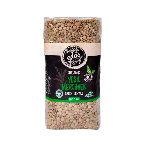 Edos Organik Yeşil Mercimek 1 Kg