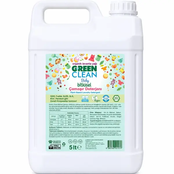 U Green Clean Baby Bitkisel Çamaşır Deterjanı 5 L