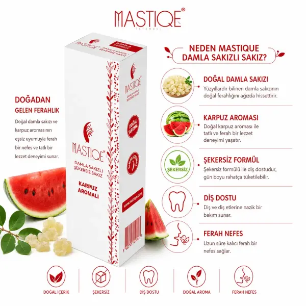 Mastiqe Doğal Karpuz Aromalı Sakız 20 g ürün görseli