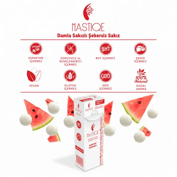 Mastiqe Doğal Karpuz Aromalı Sakız 20 g