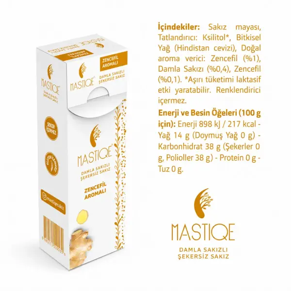 Mastiqe Zencefil Aromalı Sakız 20g ürün görseli